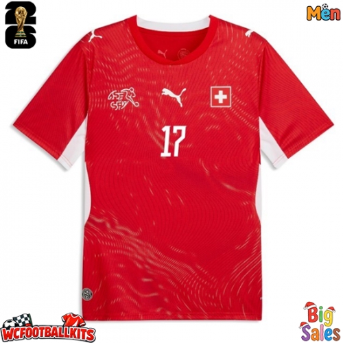 Switzerland Ruben Vargas #17 Replica Home Stadium Shirt World Cup 2026 Short Sleeve